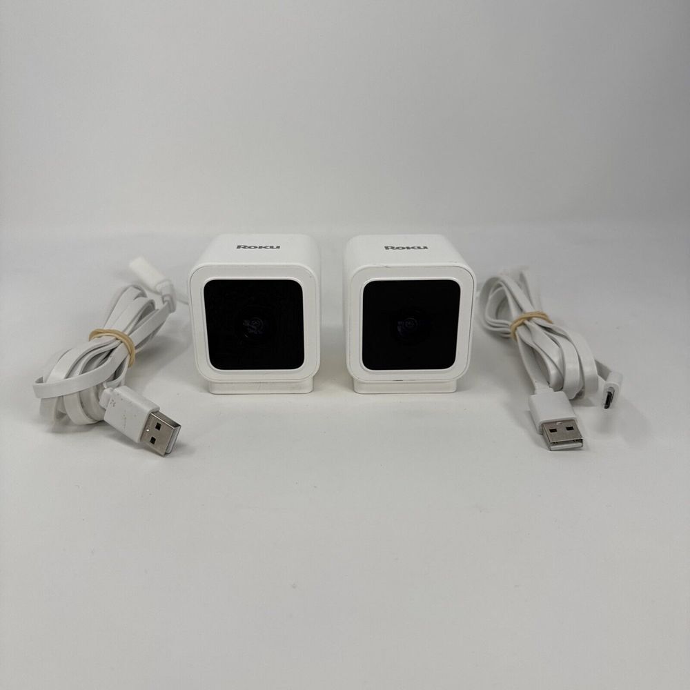 2 Lot Roku Smart‎ Home Indoor Camera SE WiFi Wired Security Surveillance CS1000X
